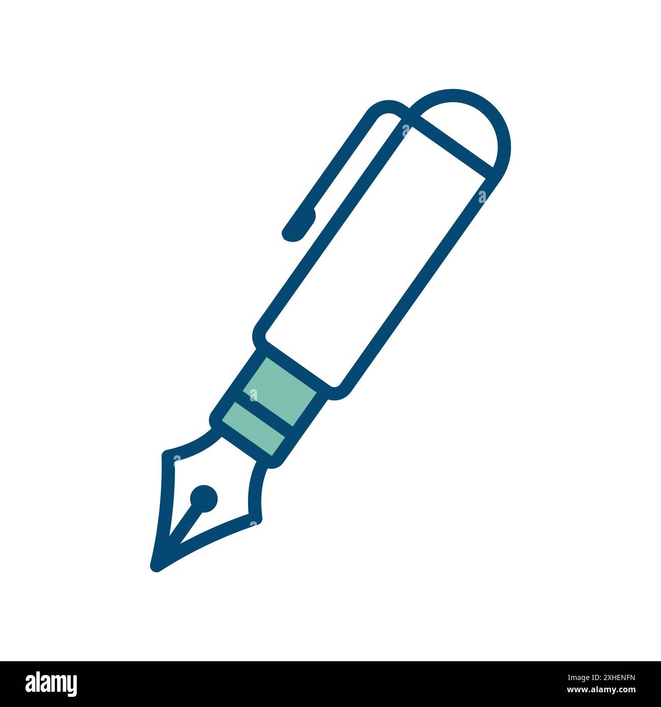 modèle de conception de vecteur d'icône de stylo plume en fond blanc Illustration de Vecteur