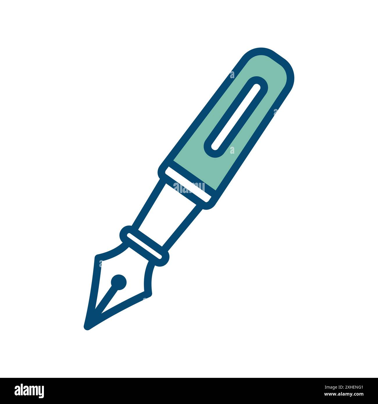 modèle de conception de vecteur d'icône de stylo plume en fond blanc Illustration de Vecteur