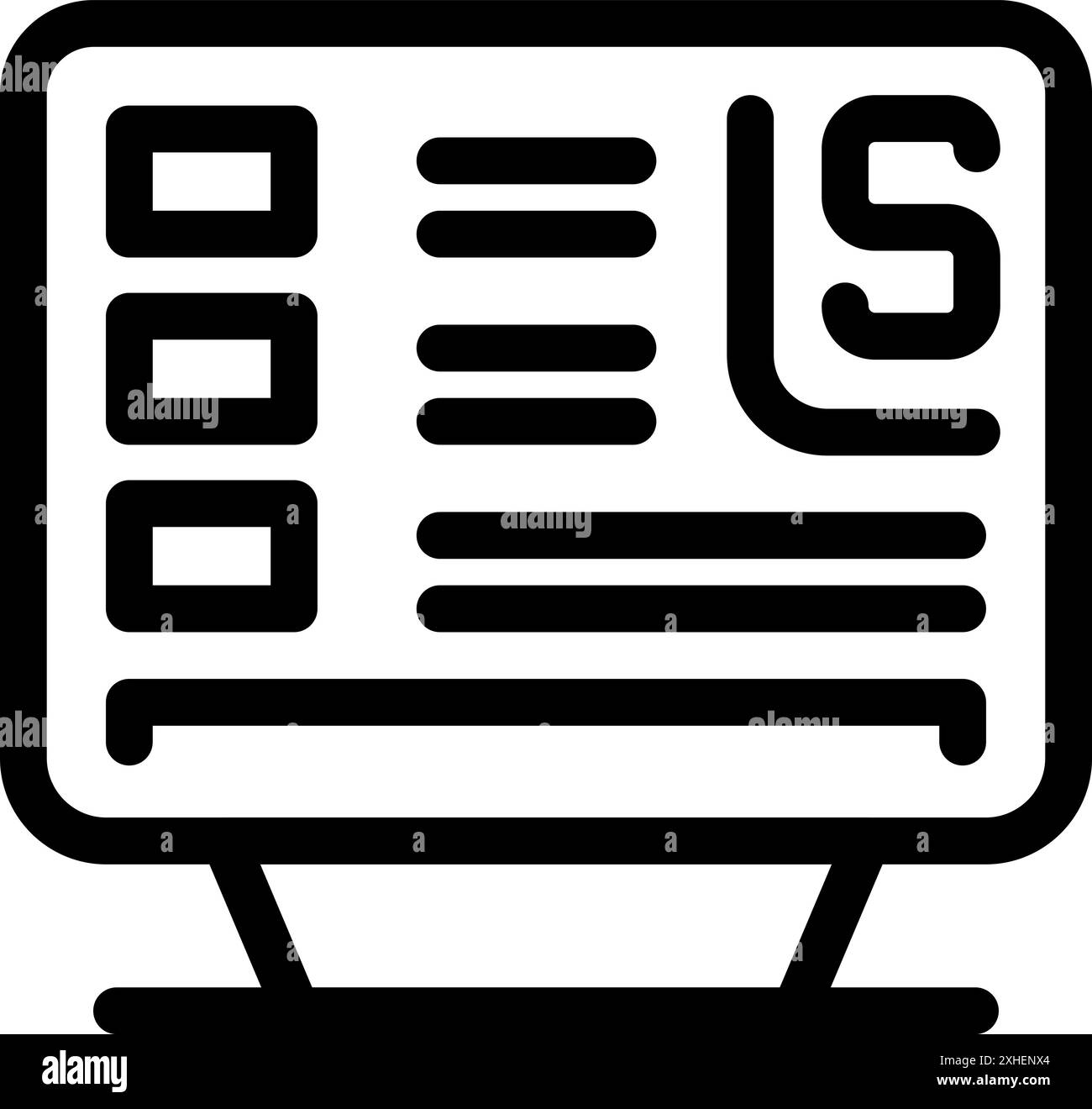 Le moniteur d'ordinateur affiche une page de destination avec divers boutons et liens, suggérant des achats en ligne et des activités de commerce électronique Illustration de Vecteur