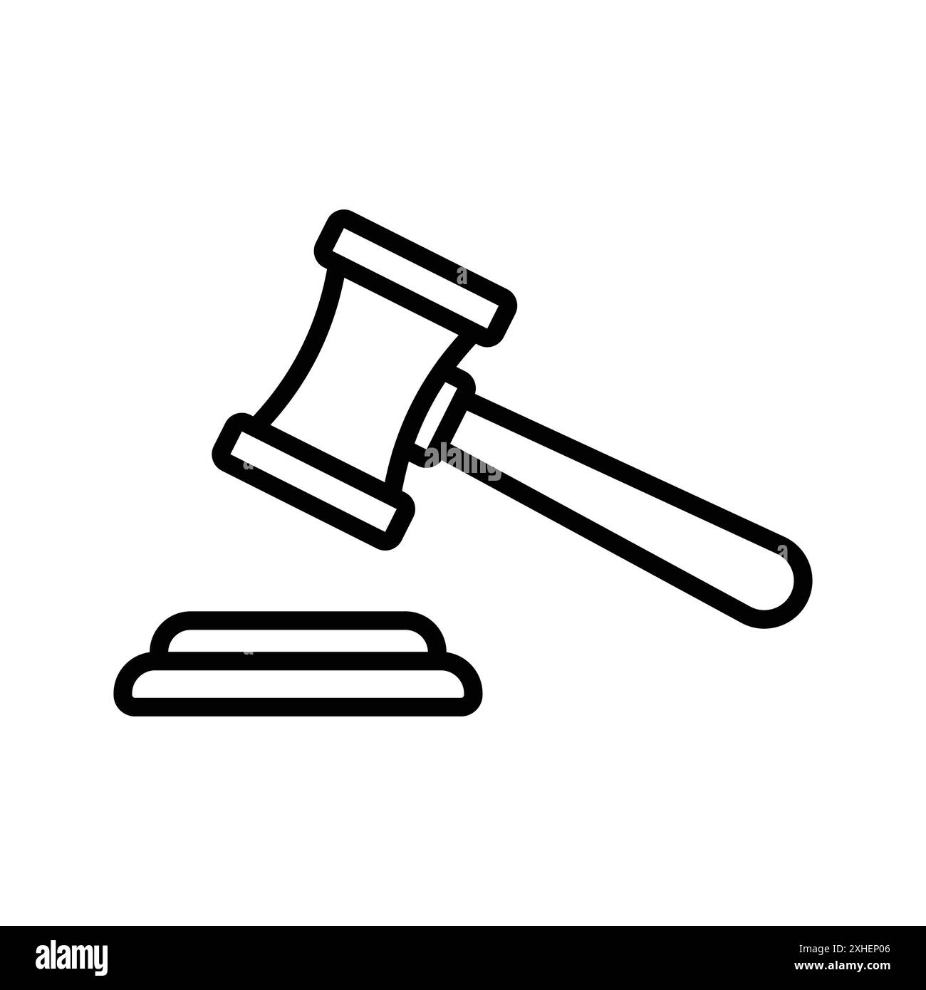 modèle de conception de vecteur d'icône de marteau de justice en fond blanc Illustration de Vecteur