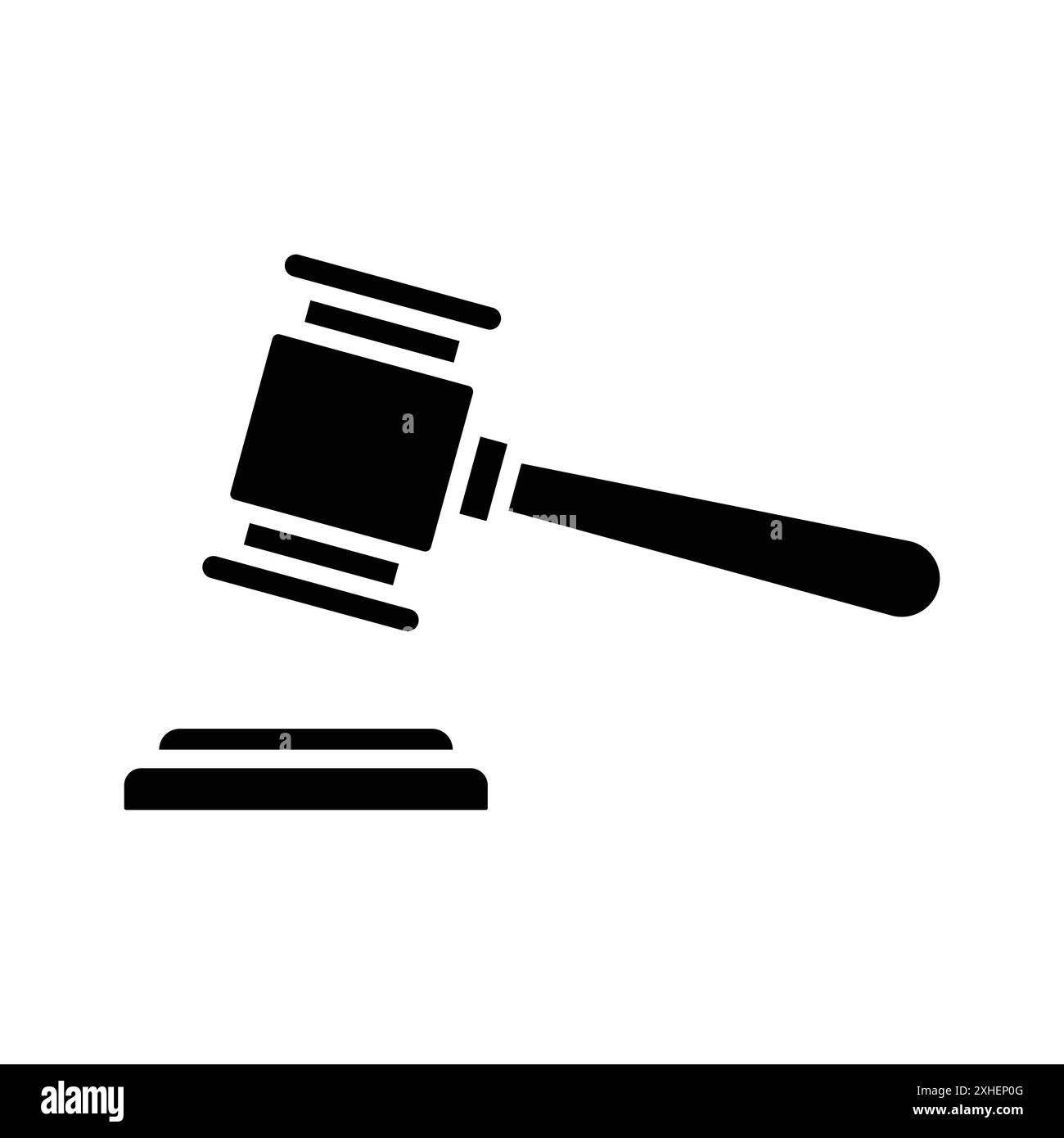 modèle de conception de vecteur d'icône de marteau de justice en fond blanc Illustration de Vecteur