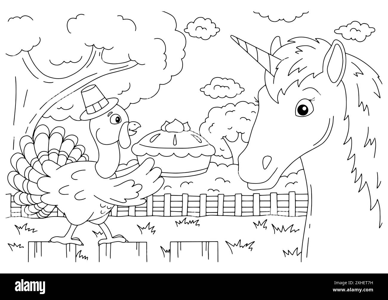 Page de livre de coloriage pour les enfants.Style de dessin animé.Illustration vectorielle isolée sur fond blanc. Illustration de Vecteur