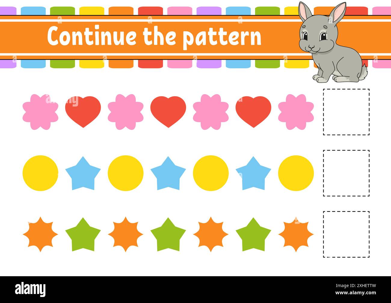 Continuez la répétition. Feuille de travail de développement de l'éducation. Jeu pour enfants. Page activité. Puzzle pour les enfants. Riddle pour l'école maternelle. Vecteur isolé plat il Illustration de Vecteur