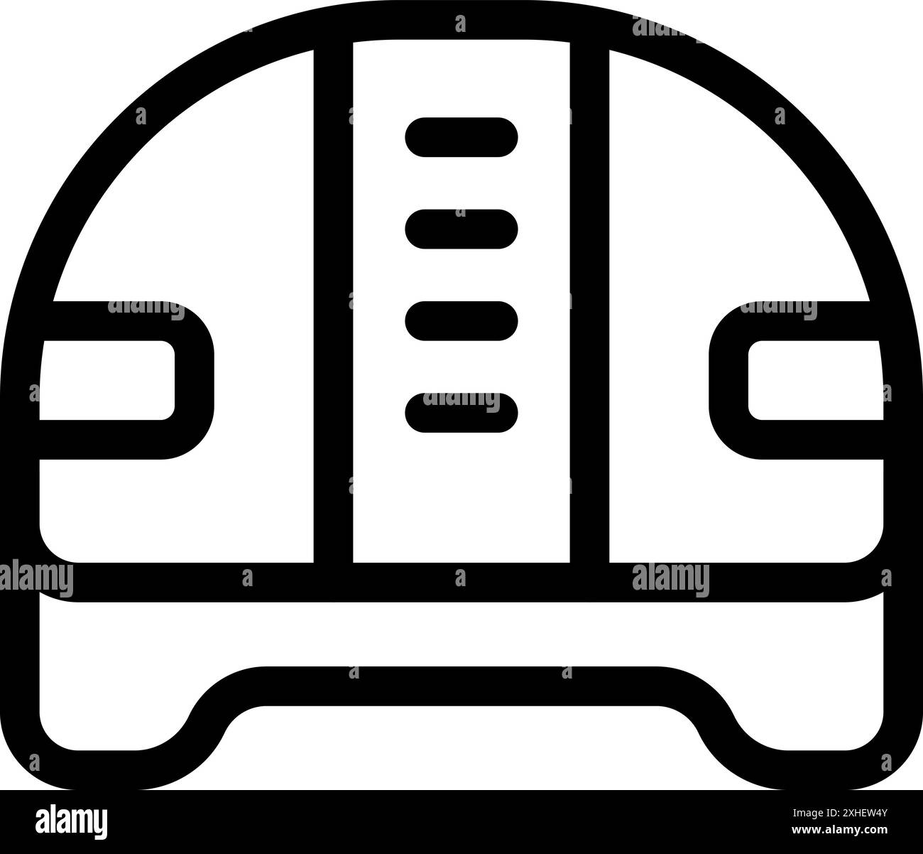 Icône de contour noir d'un casque de construction, symbolisant la sécurité et la protection sur les chantiers Illustration de Vecteur