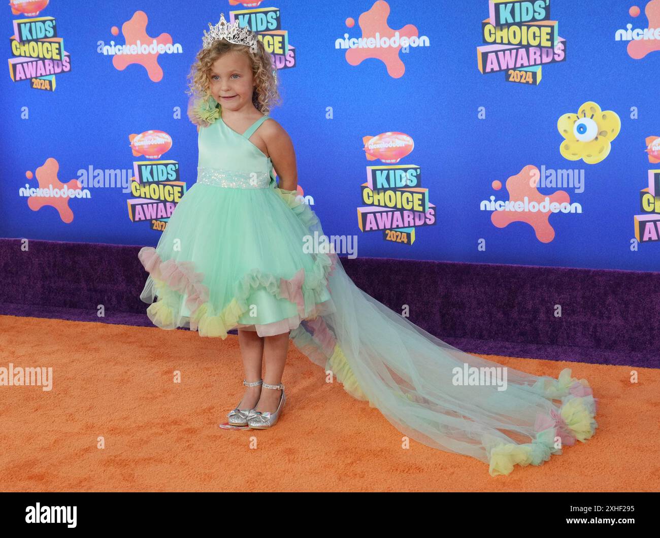 Los Angeles, États-Unis. 13 juillet 2024. Août Michael Peterson arrive au Nickelodeon Kids' Choice Awards 2024 qui se tient au Barker Hangar à Santa Monica, CA samedi, ? 13 juillet 2024. (Photo de Sthanlee B. Mirador/Sipa USA) crédit : Sipa USA/Alamy Live News Banque D'Images