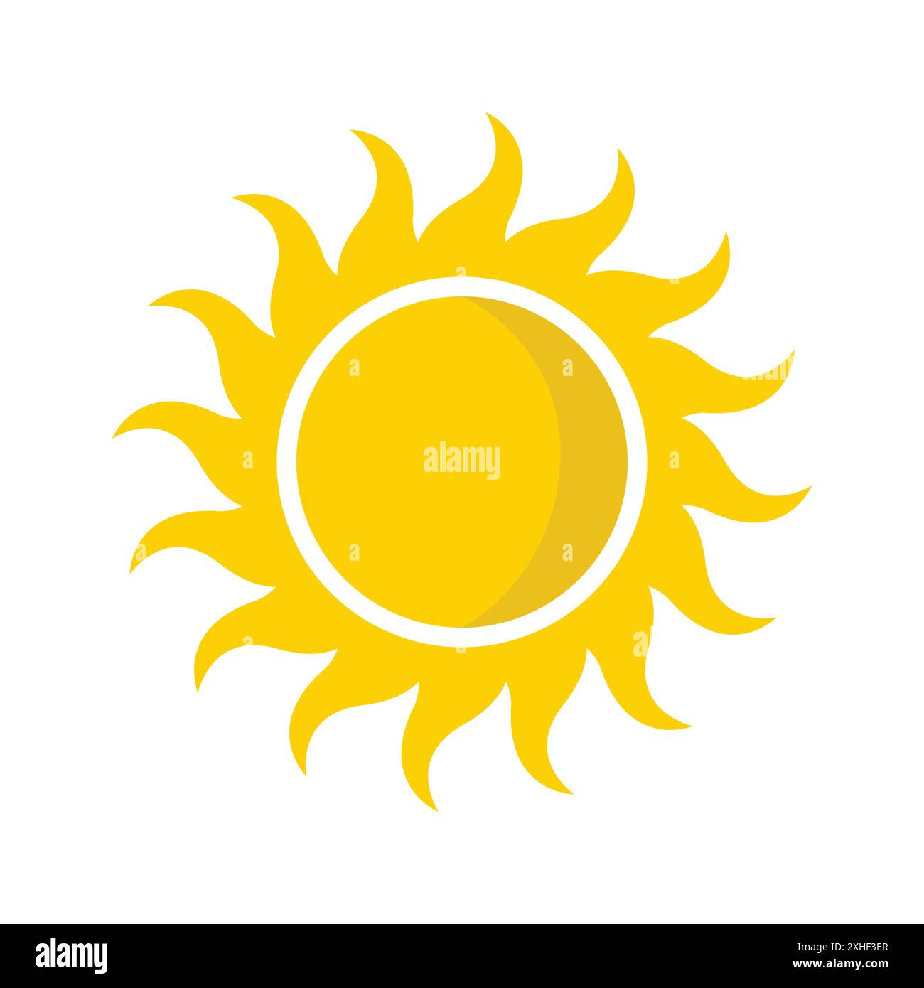 modèle de conception de vecteur d'icône de soleil en fond blanc Illustration de Vecteur