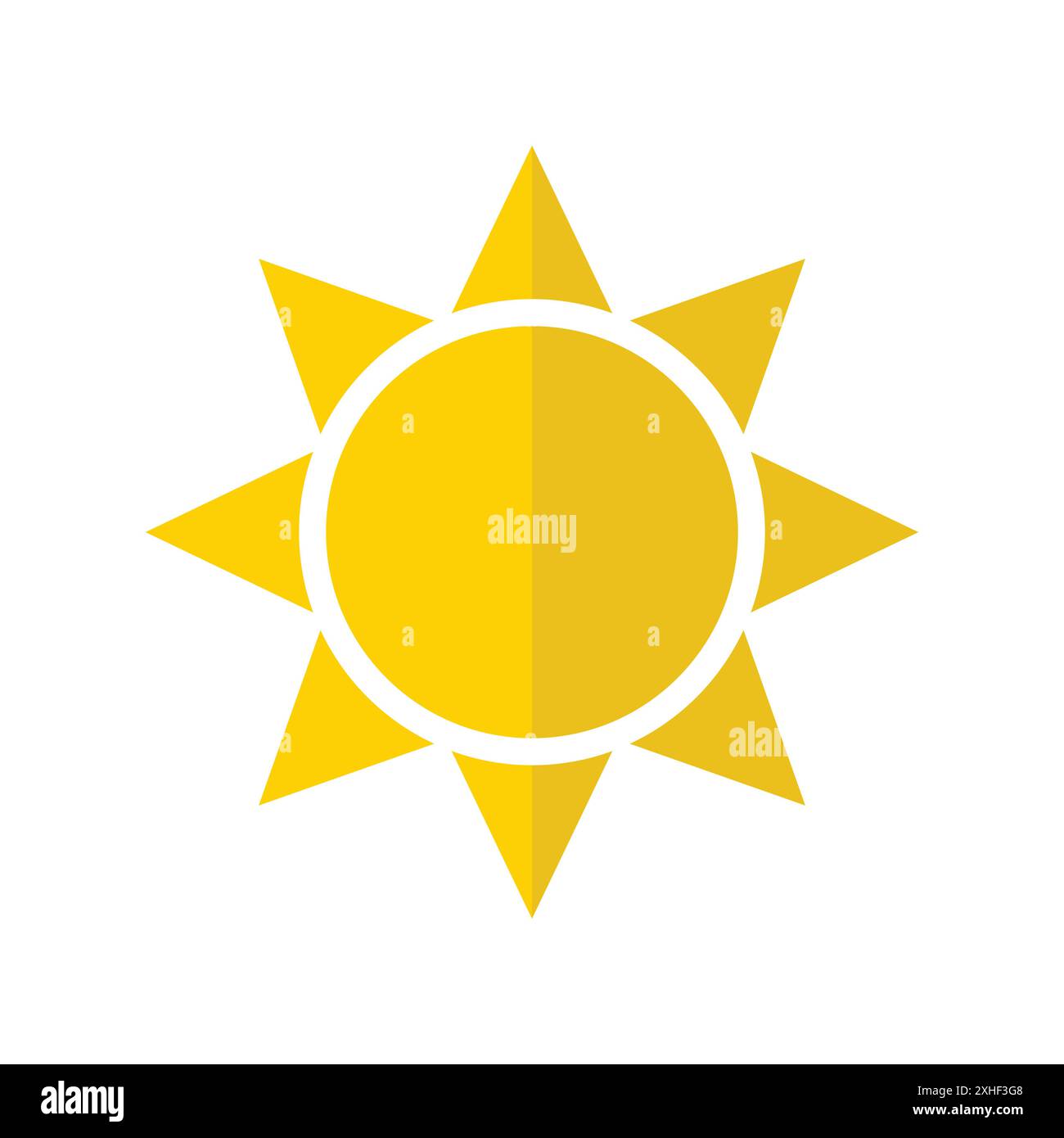 modèle de conception de vecteur d'icône de soleil en fond blanc Illustration de Vecteur