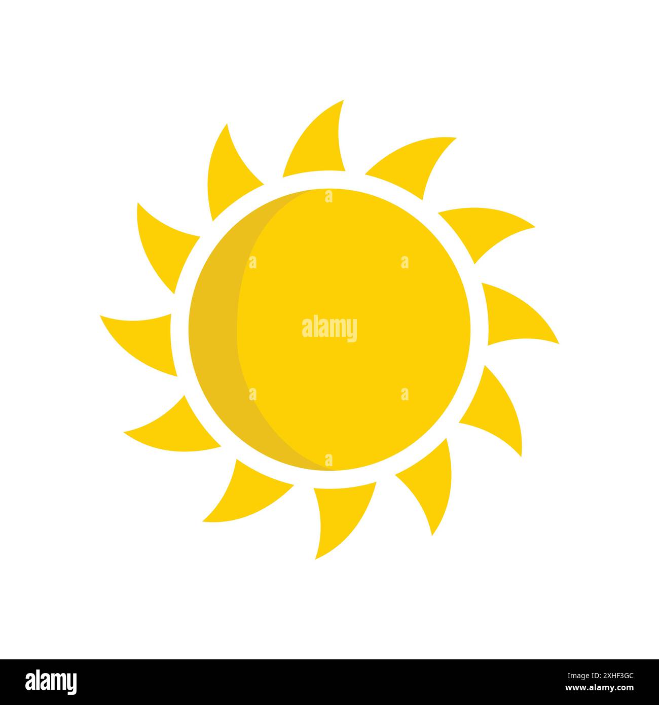modèle de conception de vecteur d'icône de soleil en fond blanc Illustration de Vecteur