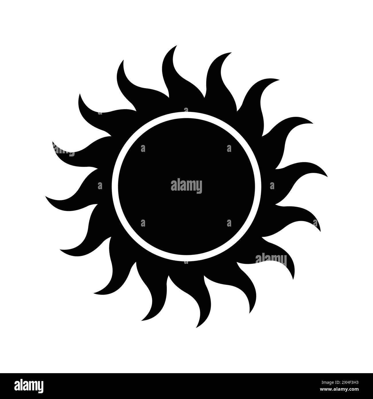 modèle de conception de vecteur d'icône de soleil en fond blanc Illustration de Vecteur