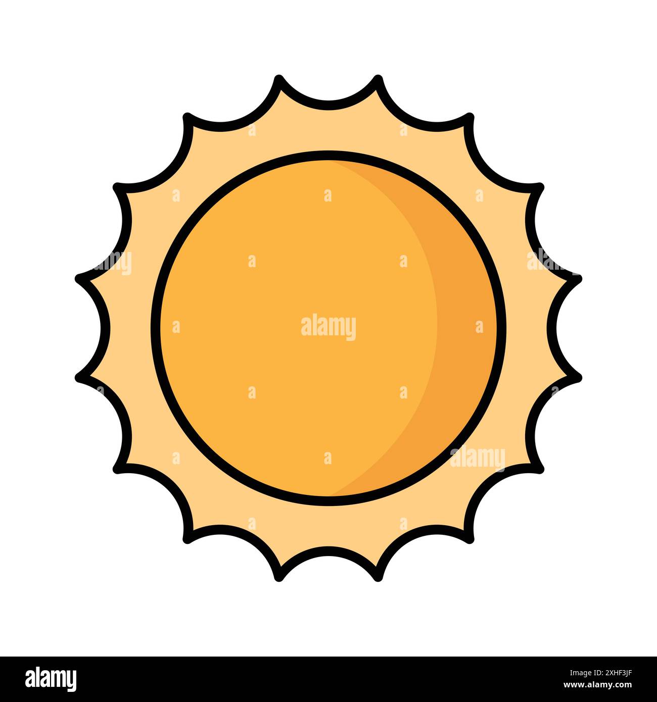 modèle de conception de vecteur d'icône de soleil en fond blanc Illustration de Vecteur