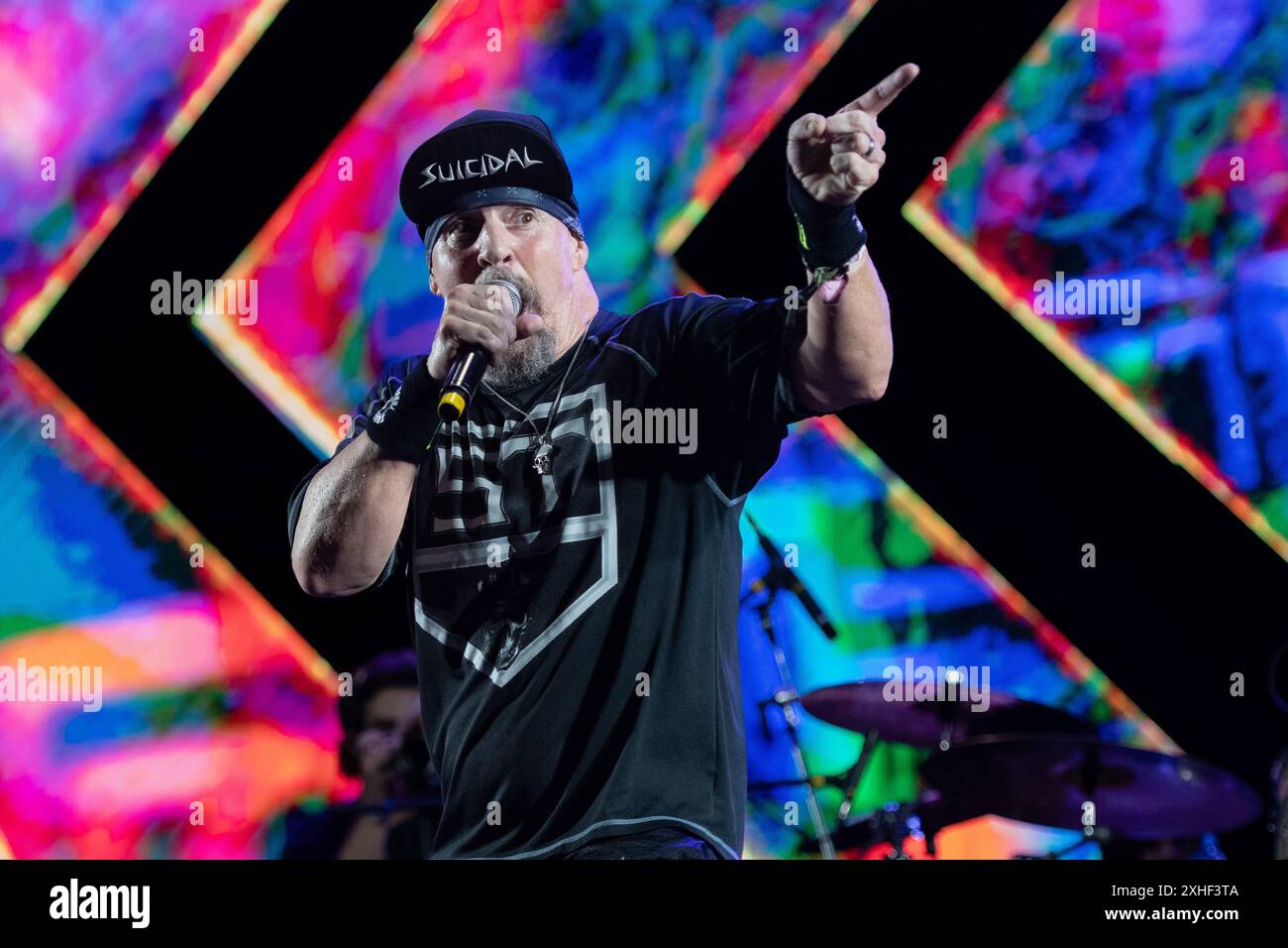 13 juillet 2024, Sao Paulo, SÃ£O Paulo, Brésil, Brésil : Mike Muir de Suicidal Tendencies se produit sur scène lors de l'Esquenta Rock Fun Festival 2024 au Centro Esportivo TietÃª le 13 juillet 2024, à Sao Paulo/SP, Brésil. (Photo de Leandro Bernardes/PxImages) (crédit image : © Leandro Bernardes/PX Imagens via ZUMA Press Wire) USAGE ÉDITORIAL SEULEMENT! Non destiné à UN USAGE commercial ! Banque D'Images