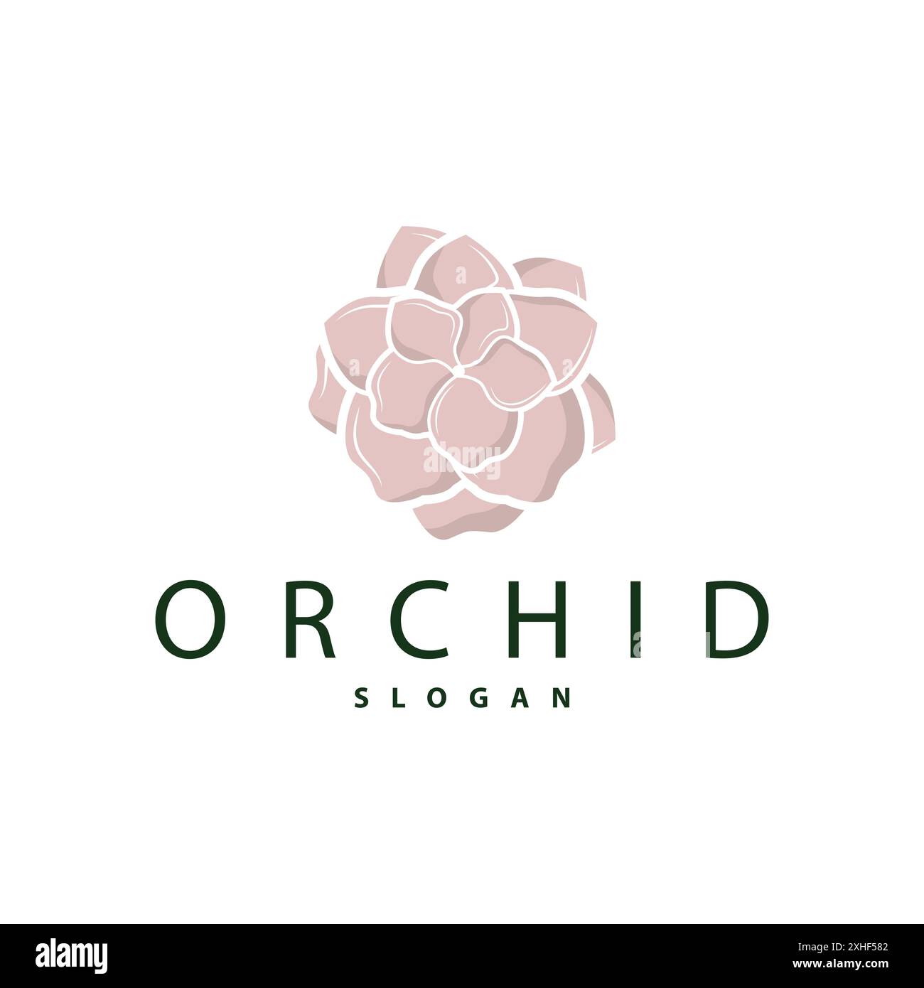 Logo Orchid simple design de fleurs luxueuses et élégantes pour la beauté spa des cosmétiques de salon Illustration de Vecteur