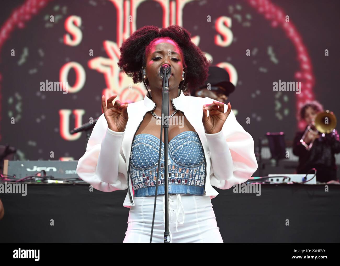 LONDRES, ANGLETERRE - 13 JUILLET 2024 : Soul II Soul se produit au Kaleidoscope Festival 2024 à Alexandra Palace Park le 13 juillet 2024 à Londres, Angleterre. ( Credit : Voir Li/Picture Capital/Alamy Live News Banque D'Images