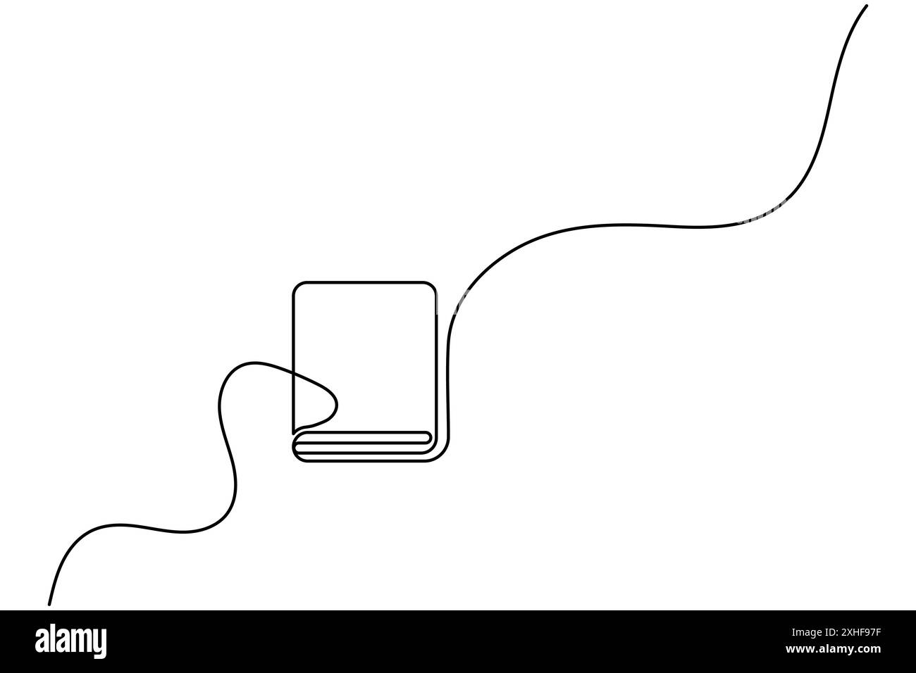 Dessin continu d'une ligne d'illustration d'art vectoriel de contour isolé de livre ouvert Illustration de Vecteur