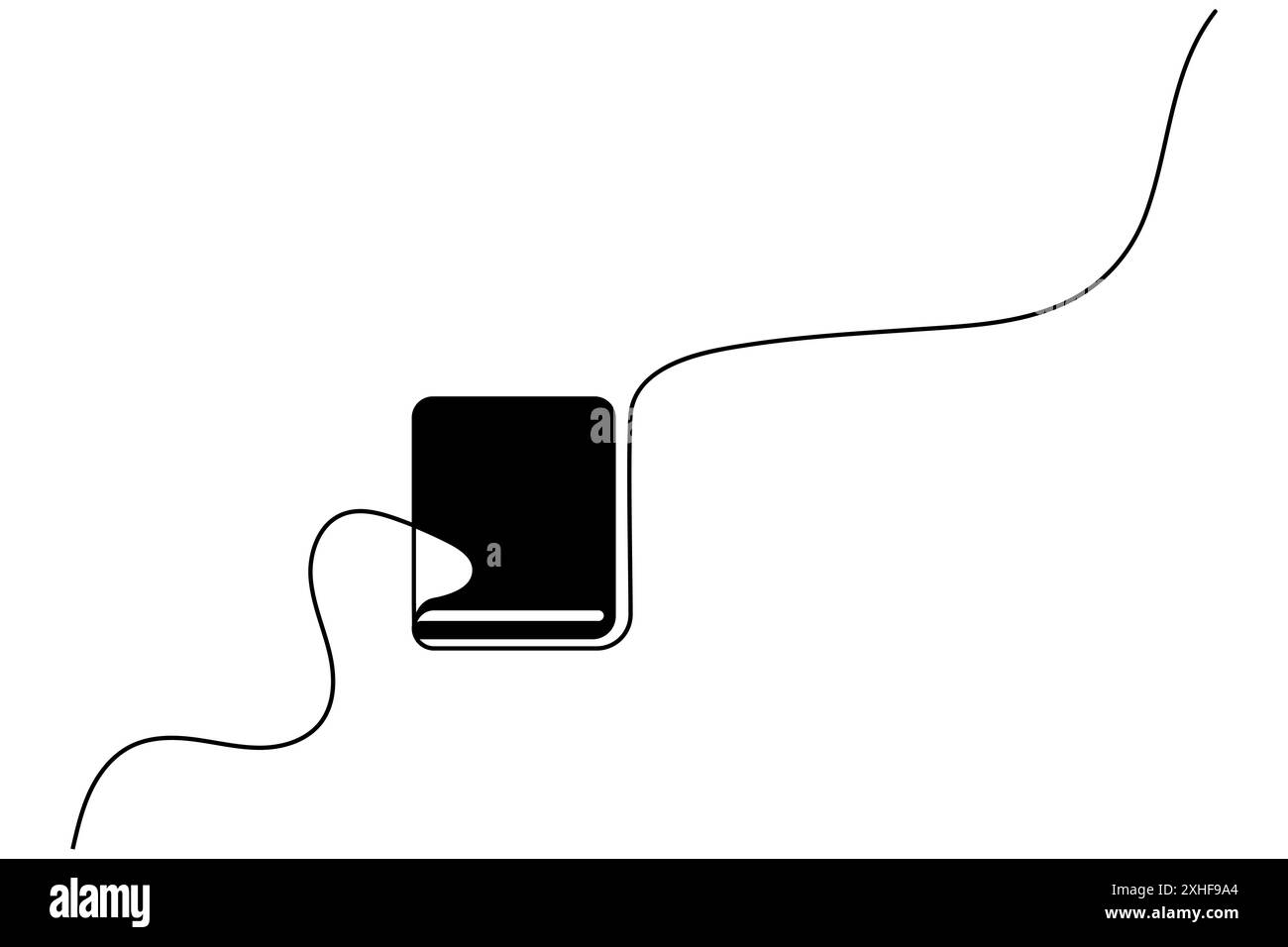 Illustration artistique vectorielle de silhouette de livre ouvert et icône de livre de contour isolé Illustration de Vecteur