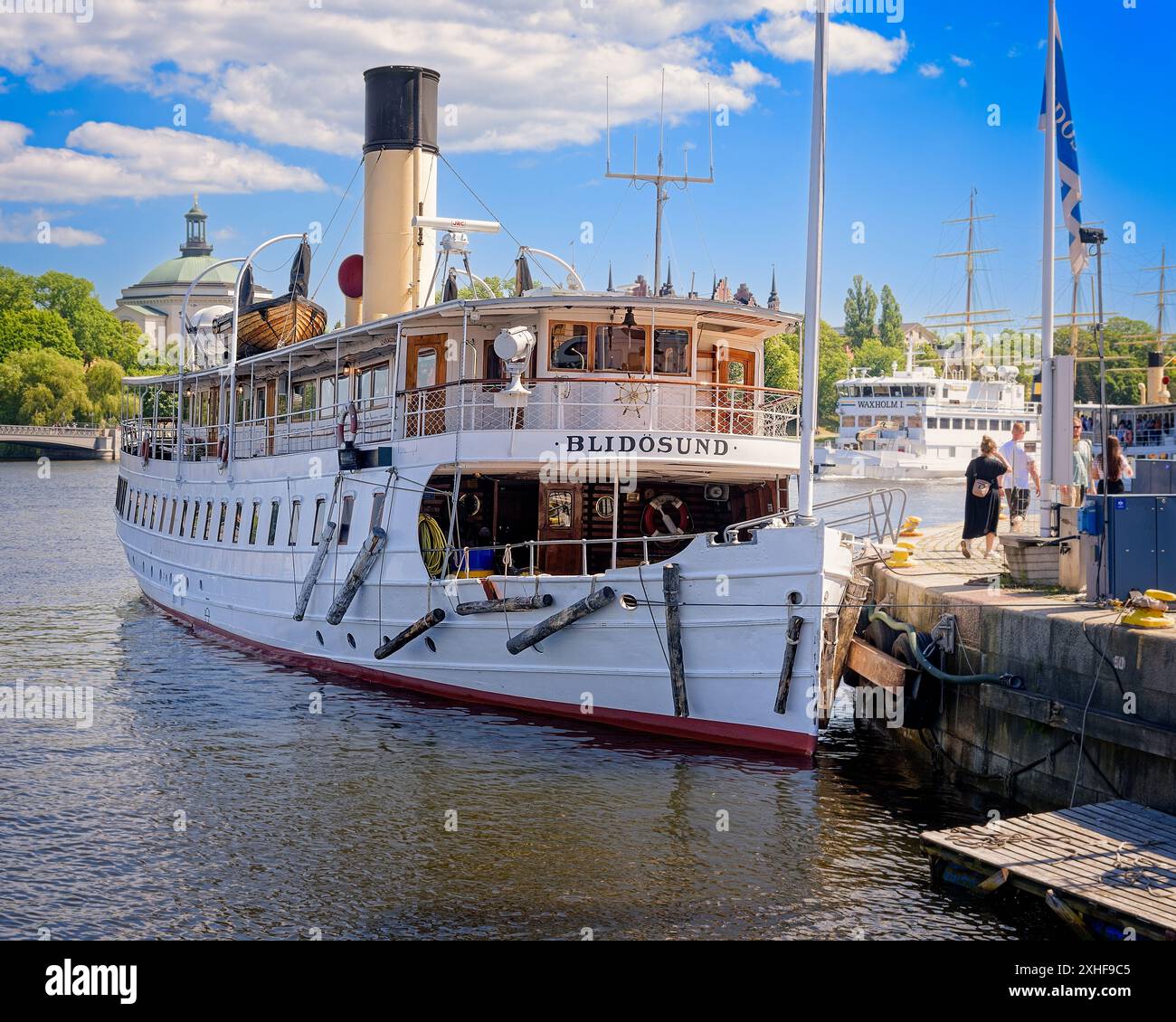 M/s Blidösund amarré au quai. Banque D'Images