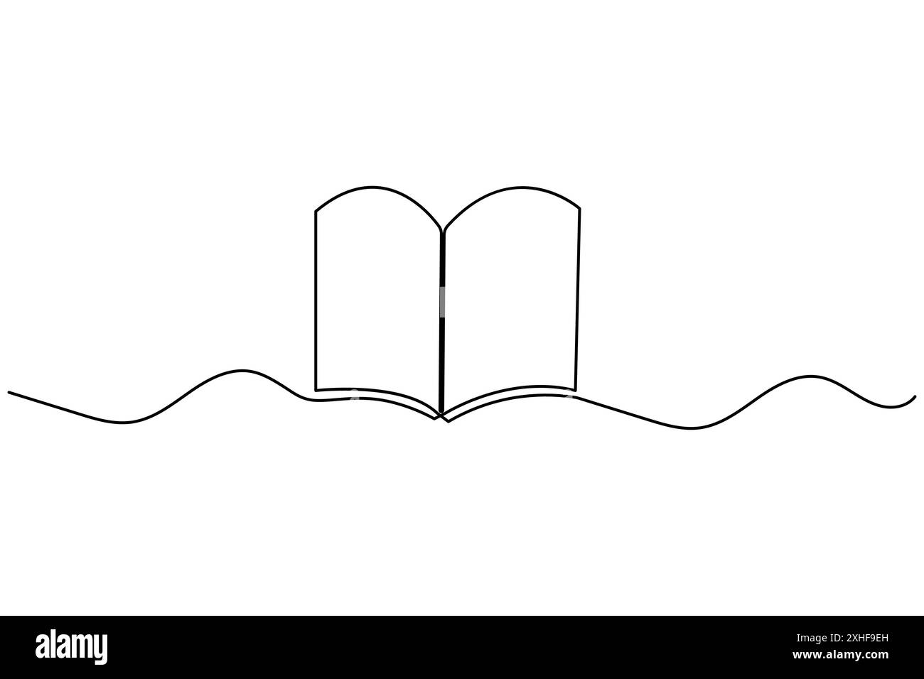 Dessin continu d'une ligne d'illustration d'art vectoriel de contour isolé de livre ouvert Illustration de Vecteur
