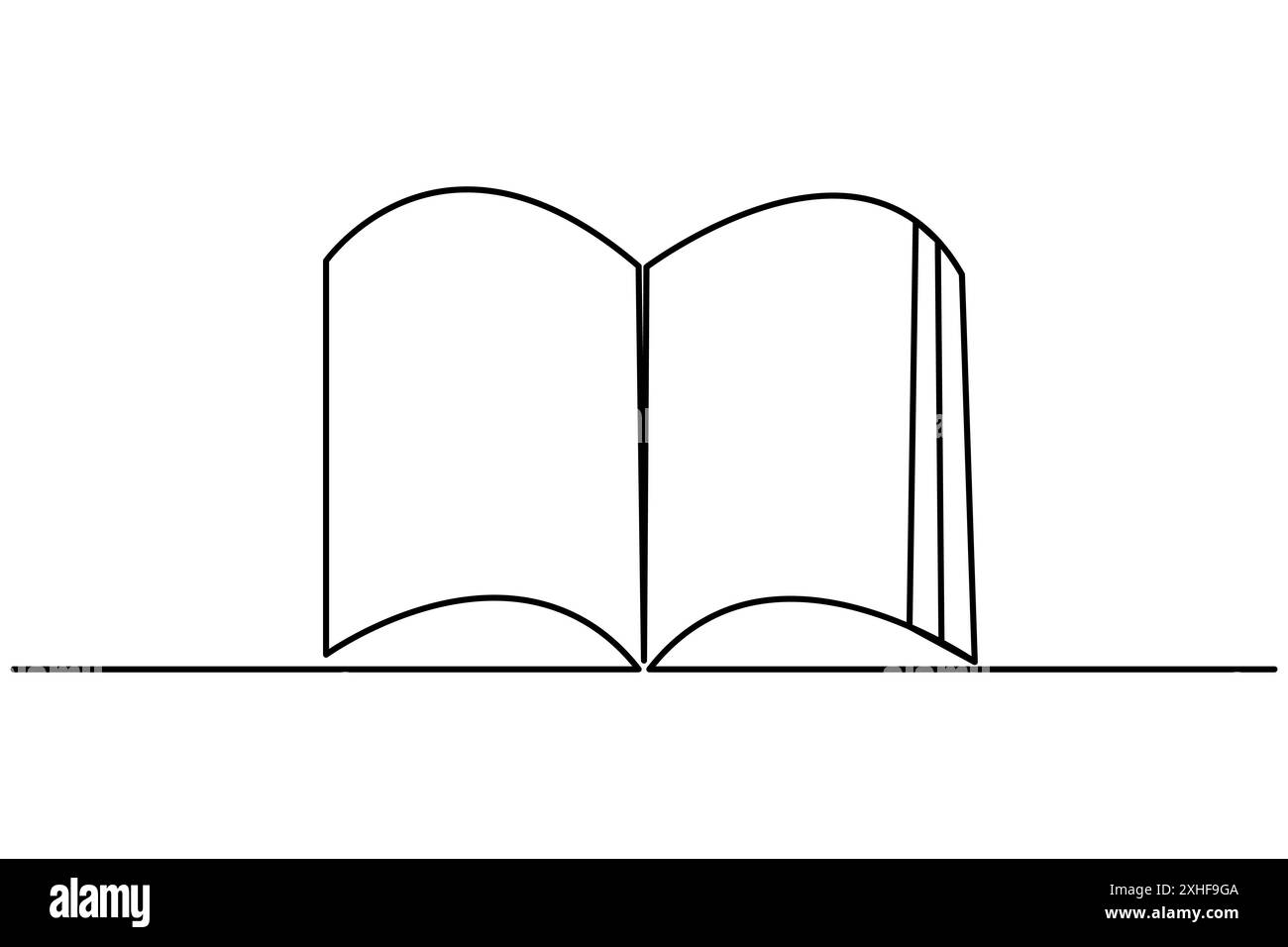 Dessin continu d'une ligne d'illustration d'art vectoriel de contour isolé de livre ouvert Illustration de Vecteur