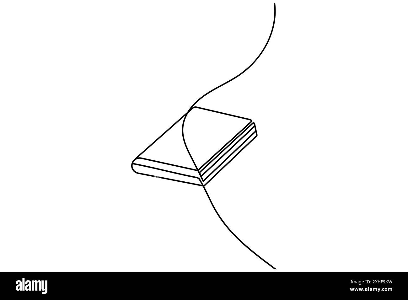 Dessin continu d'une ligne d'illustration d'art vectoriel de contour isolé de livre ouvert Illustration de Vecteur