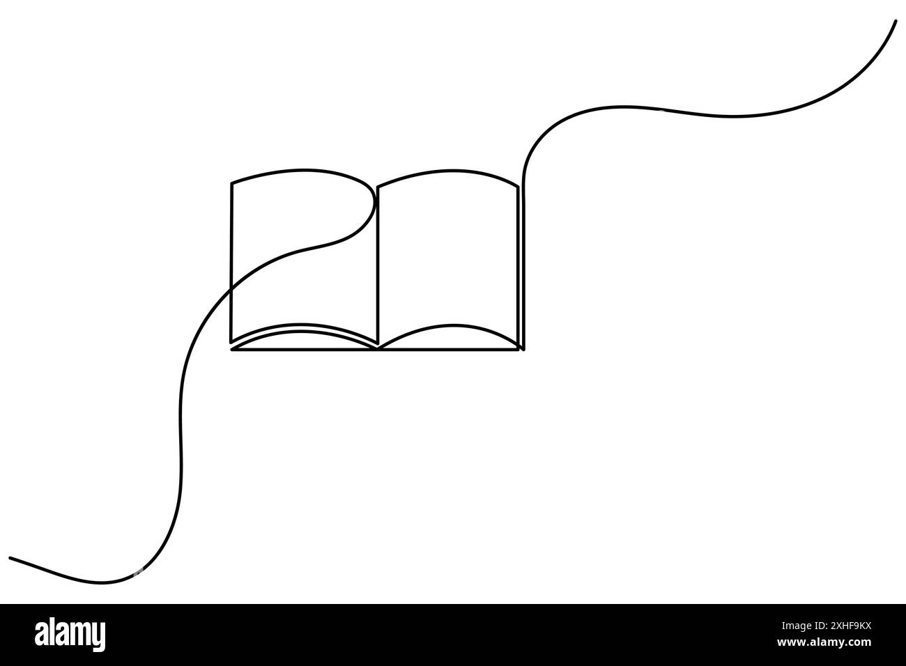 Dessin continu d'une ligne d'illustration d'art vectoriel de contour isolé de livre ouvert Illustration de Vecteur