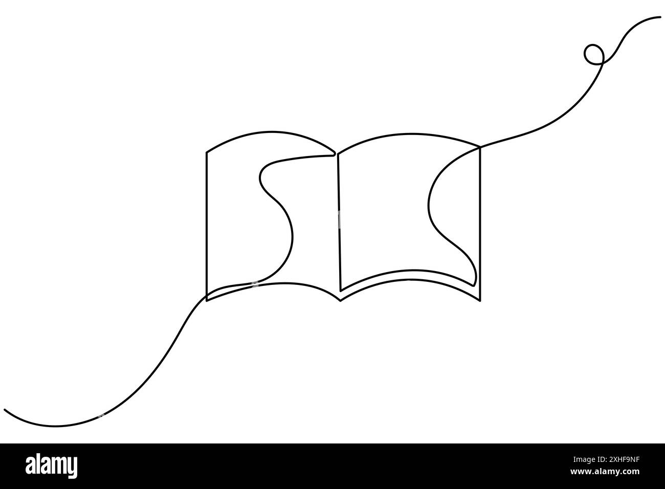 Dessin continu d'une ligne d'illustration d'art vectoriel de contour isolé de livre ouvert Illustration de Vecteur