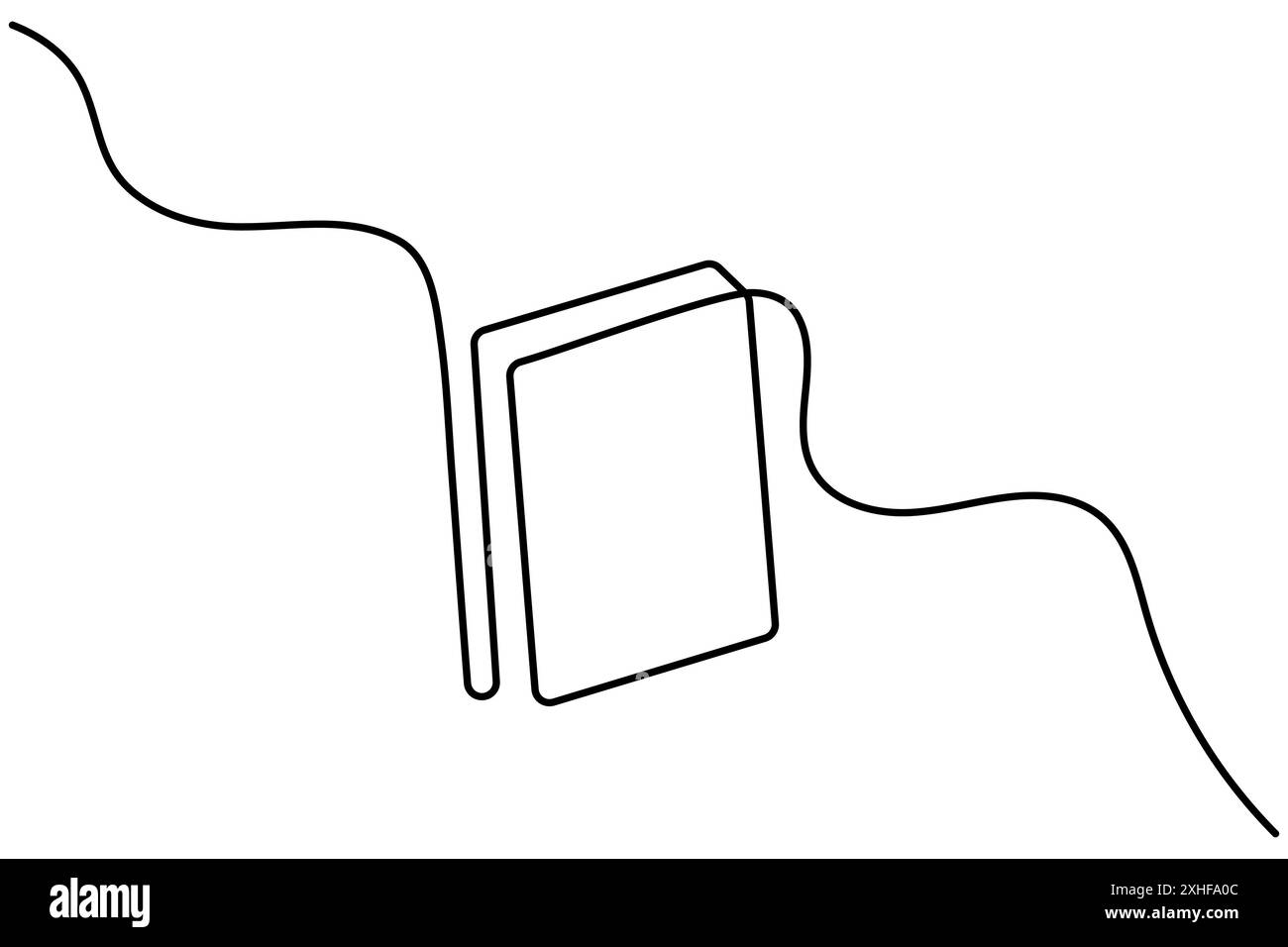 Dessin continu d'une ligne d'illustration d'art vectoriel de contour isolé de livre ouvert Illustration de Vecteur