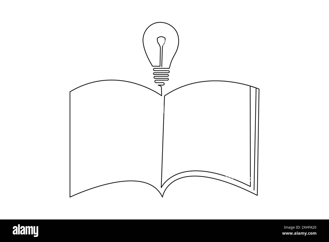 Dessin continu d'une ligne d'illustration d'art vectoriel de contour isolé de livre ouvert Illustration de Vecteur