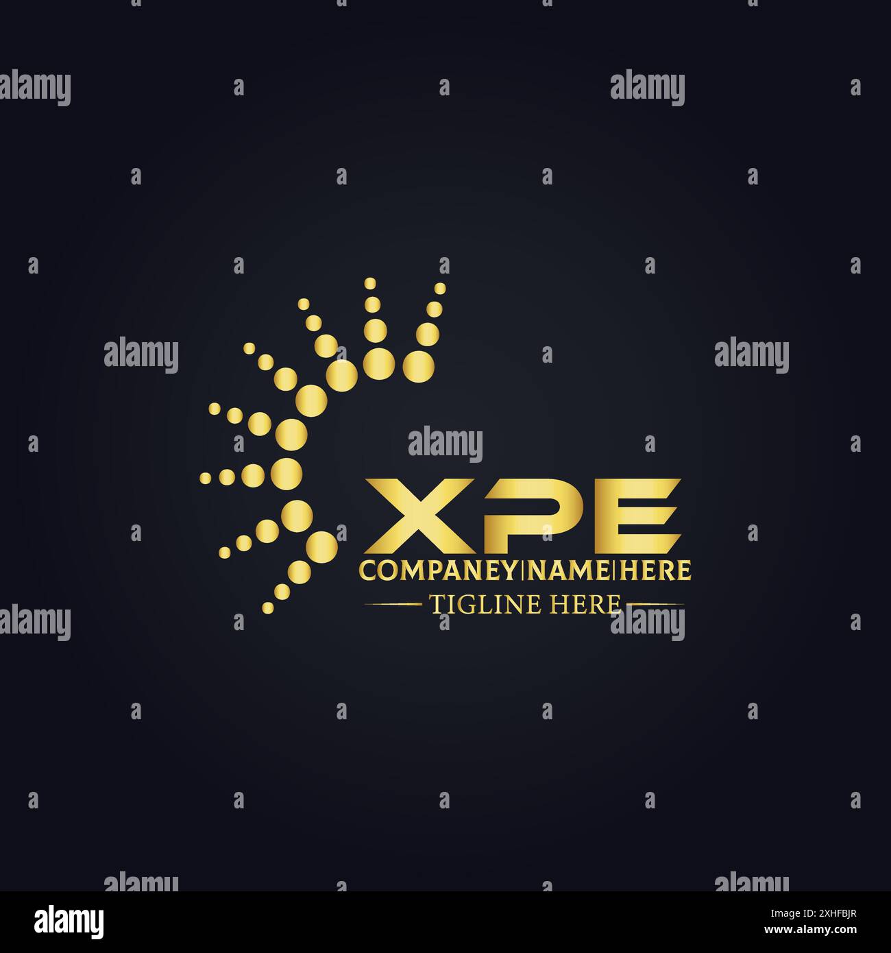 Logo XPE. CONCEPTION X P E. Lettre XPE blanche. XPE, X P E lettre design logo. X P E lettre logo design en OR, LOGO D'OR, TROIS, style. ensemble de lettres logo Illustration de Vecteur