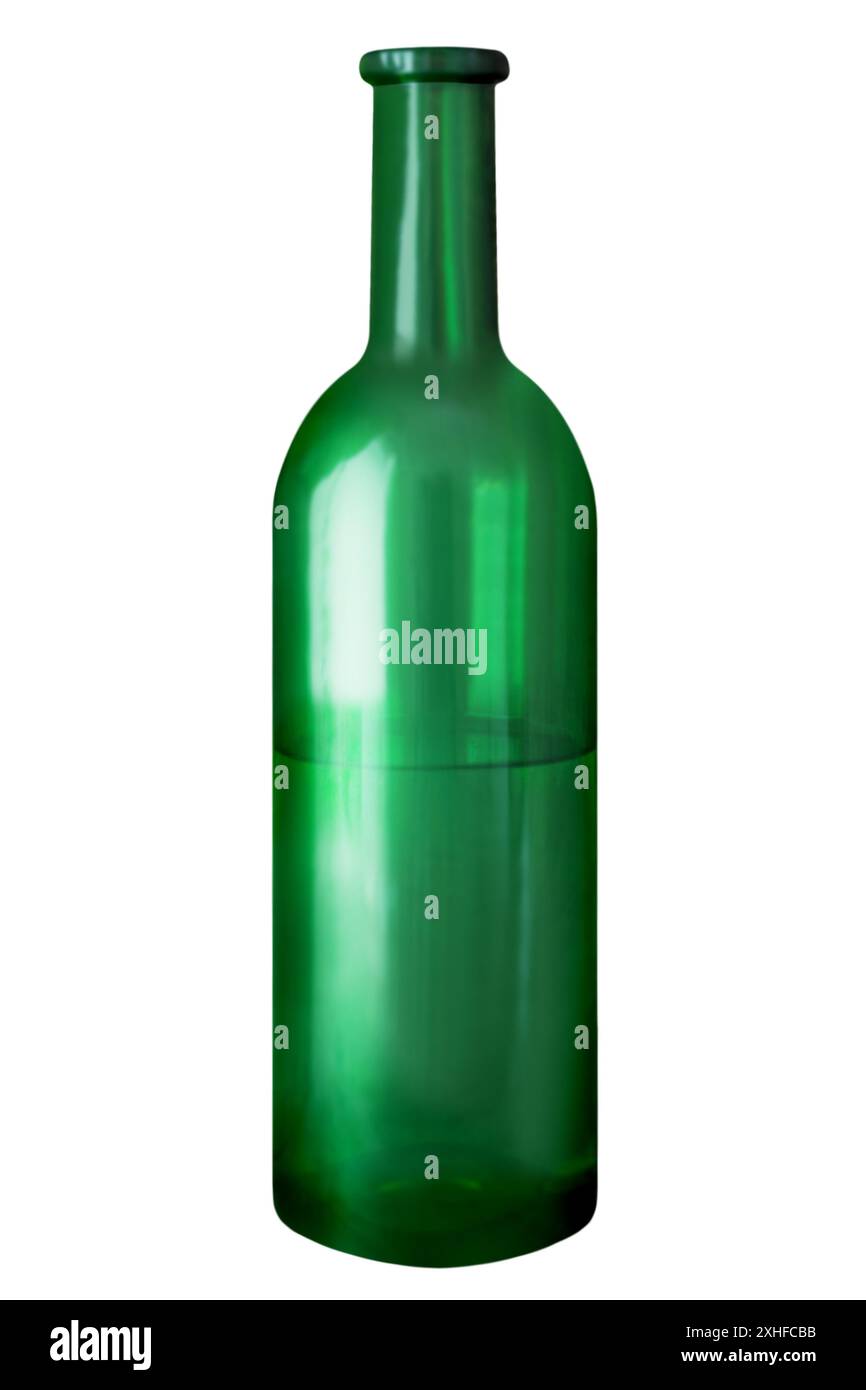 Une bouteille de vin blanc isolée sur fond blanc Banque D'Images