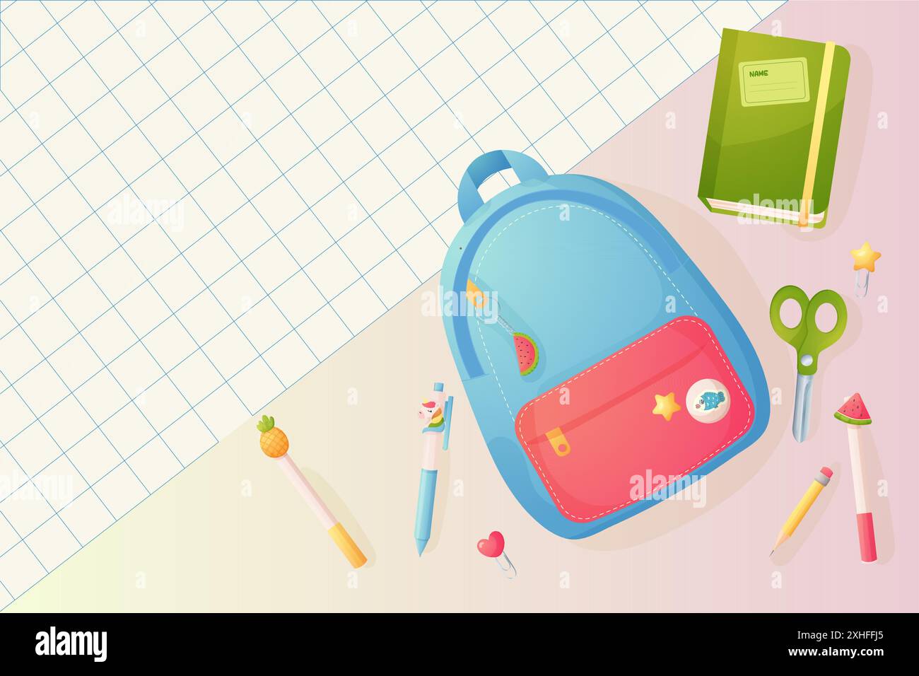 Modèle vierge pour affiche, bannière, annonces pour l'école, vente, retour à l'école. vecteur Illustration de Vecteur