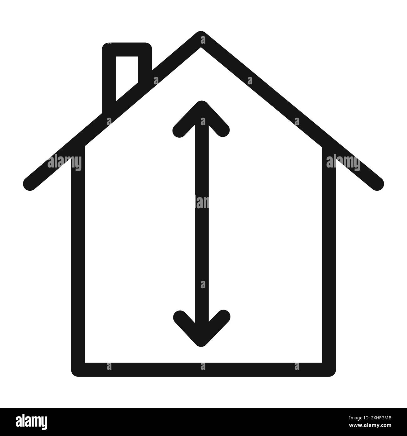Hauteur minimale du plafond icône symbole vectoriel ou ensemble d'enseignes collection dans un contour noir et blanc Illustration de Vecteur