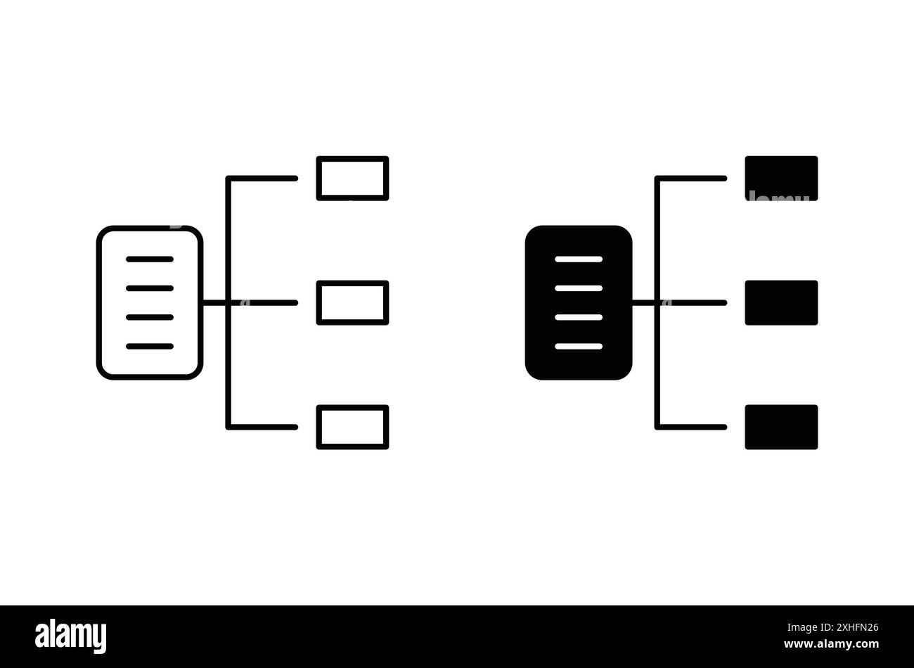 Icône de classification symbole vectoriel ou ensemble de signes collection dans un contour noir et blanc Illustration de Vecteur