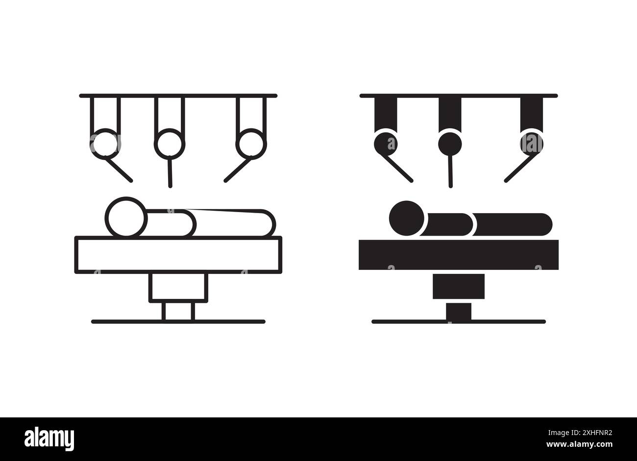 Icône de chirurgie robotique vecteur d'art de ligne noire dans le signe de collection d'ensemble de contour noir et blanc Illustration de Vecteur