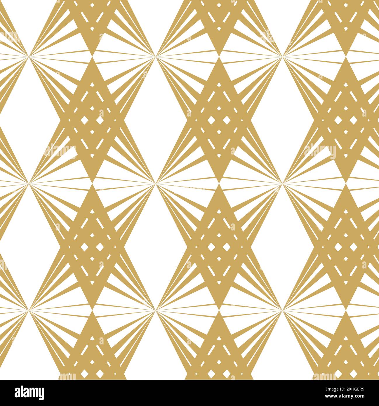 Motif géométrique abstrait avec des triangles, des rayures, des lignes. Arrière-plan vectoriel transparent. Ornement blanc et or. Design graphique réticulé moderne. Banque D'Images