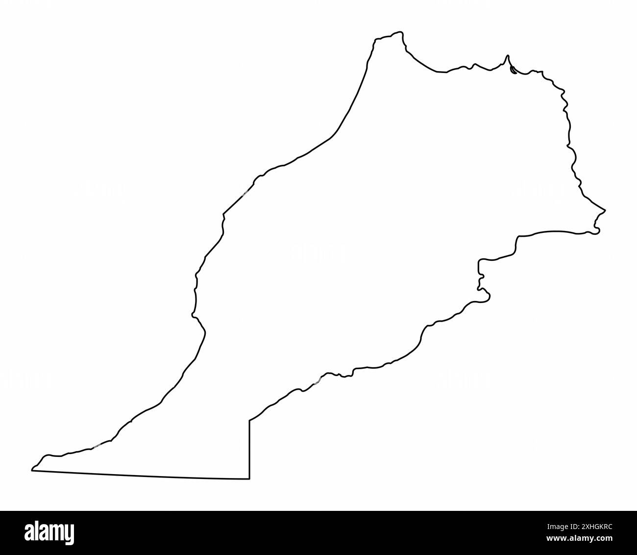 Carte de contour du Maroc isolé sur fond blanc Illustration de Vecteur