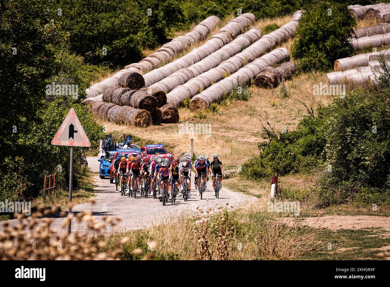 Lanciano, Italie. 14 juillet 2024. Peloton lors de la 8ème étape du Giro d'Italia Women, de Pescara à L'Aquila, Italie dimanche 14 juillet 2024. Sport - cyclisme . (Photo de Marco Alpozzi/Lapresse) crédit : LaPresse/Alamy Live News Banque D'Images