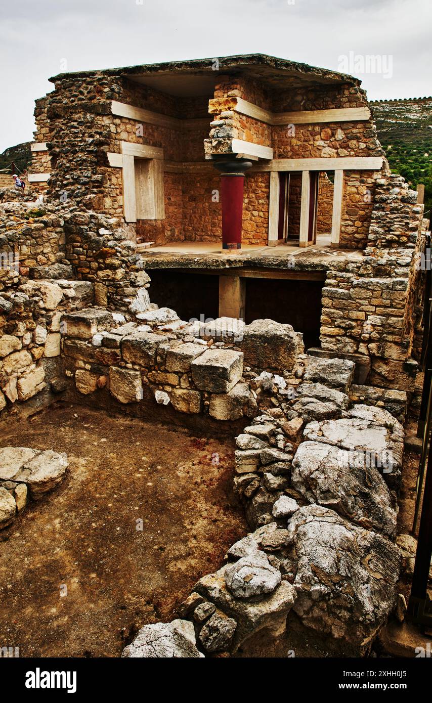 Les ruines antiques de Knossos, île de Crète, Grèce, Europe Banque D'Images