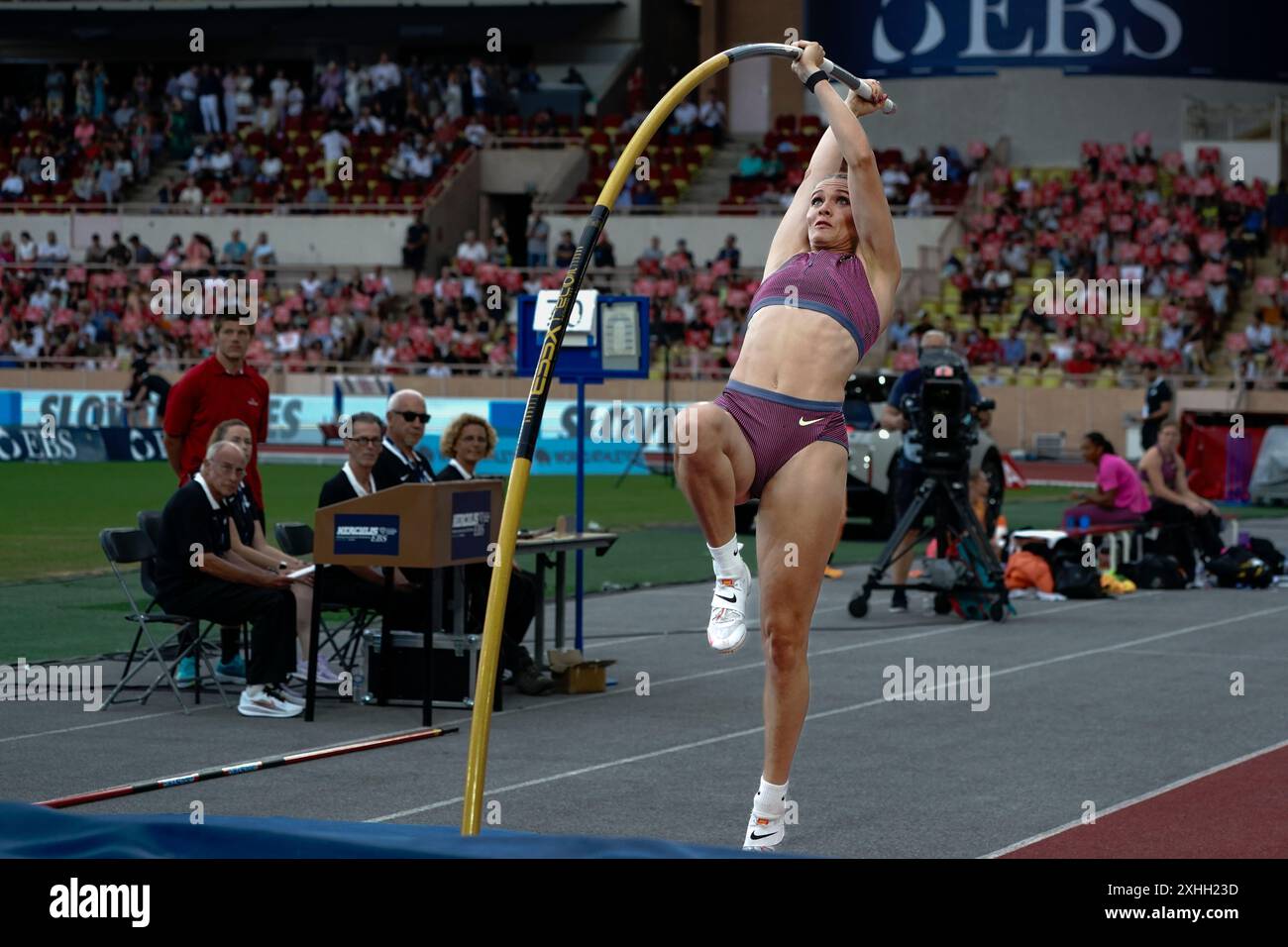 Alysha Newman (Canada) Pole Vault Women pendant Diamond League - Herculis Meeting International Athletics match à Monaco, Principauté de Monaco, juillet Banque D'Images
