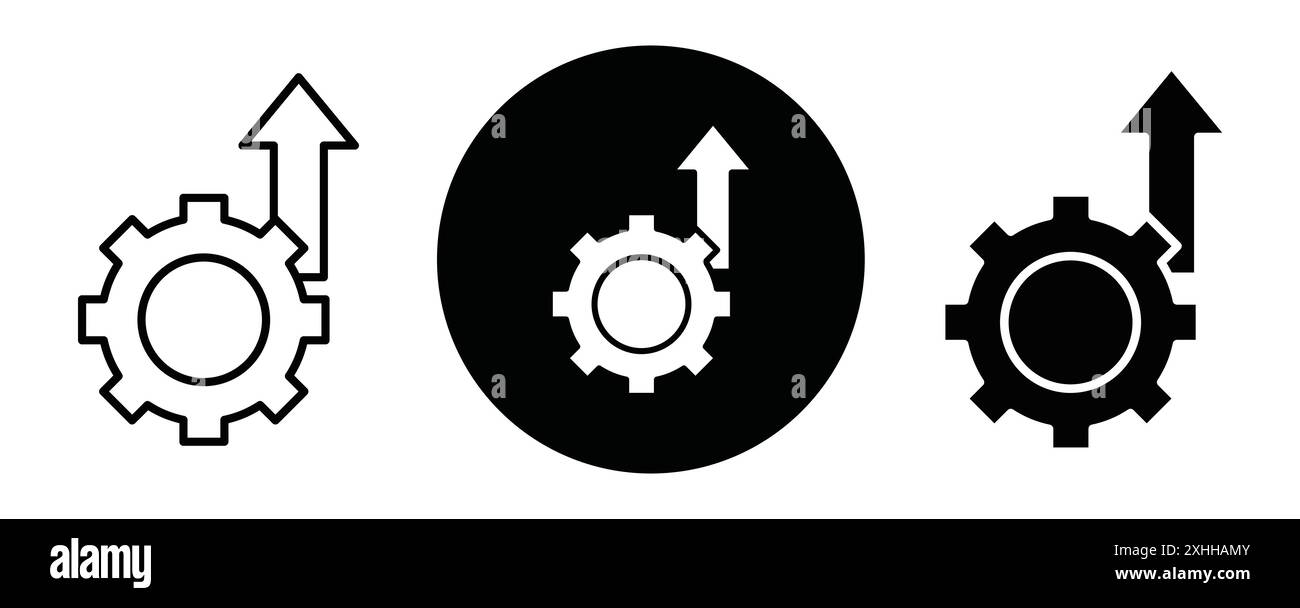Icône d'excellence opérationnelle vecteur d'art de ligne noire en noir et blanc contour set signe de collection Illustration de Vecteur