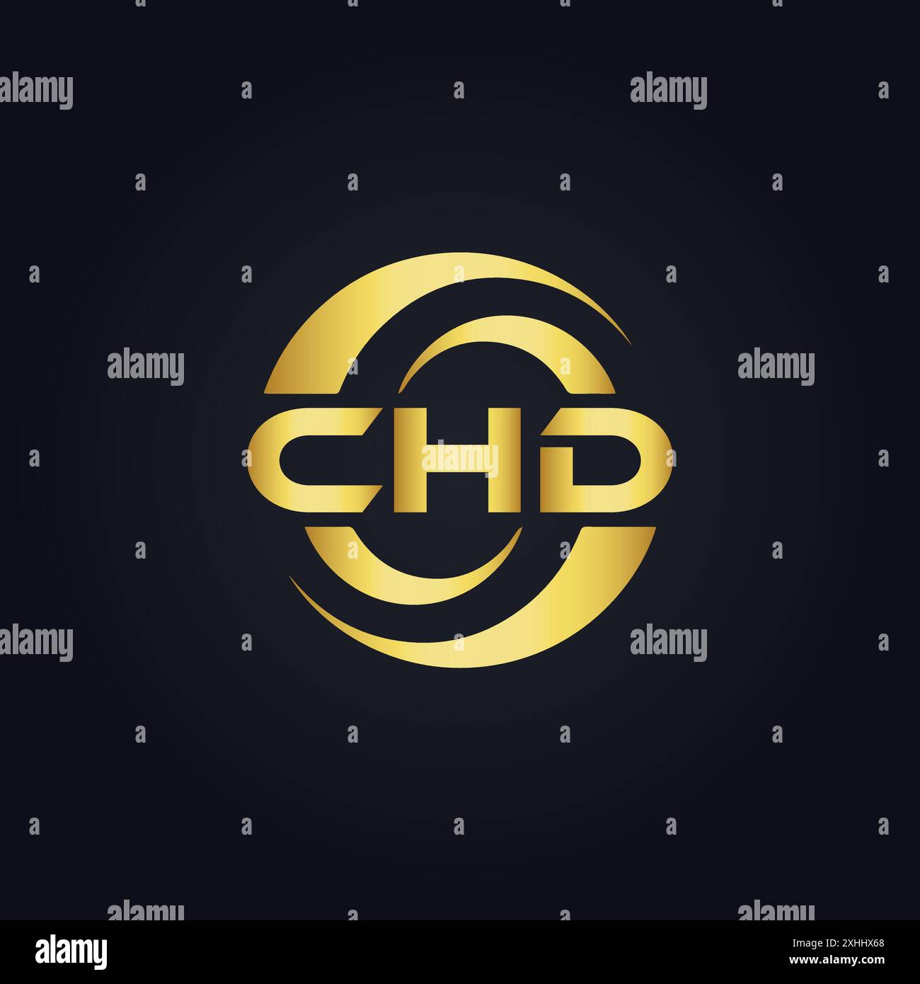 Logo CHD. CONCEPTION C H D. Lettre CHD blanche. CHD, C H d lettre logo design. Conception de logo de lettre C H d en OR, LOGO D'OR, TROIS, style. ensemble de lettres logo Illustration de Vecteur