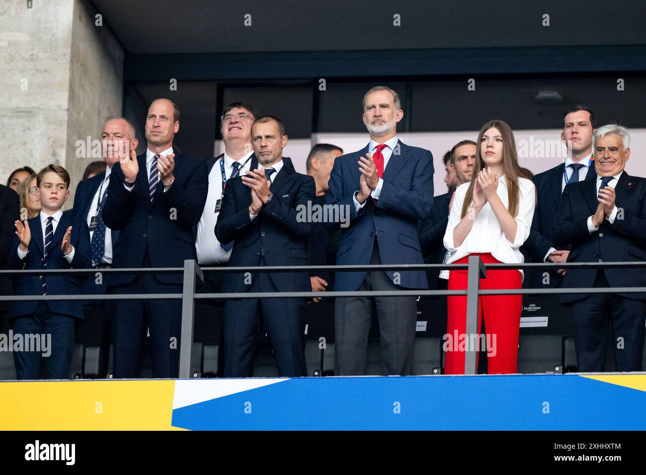 Prinz George von Wales, Prinz William, Aleksandar Ceferin (UEFA Praesident), Koenig Felipe von Spanien, Prinzessin Leonor, GER, Espagne (ESP) vs Angleterre (ENG), Fussball Europameisterschaft, UEFA EURO 2024, final, 14.07.2024 Foto : Eibner-Pressefoto/Michael Memmler Banque D'Images