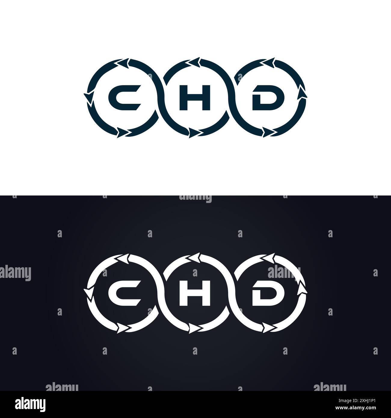 Logo CHD. CONCEPTION C H D. Lettre CHD blanche. CHD, C H d lettre logo design. Conception de logo de lettre C H d en OR, LOGO D'OR, TROIS, style. ensemble de lettres logo Illustration de Vecteur