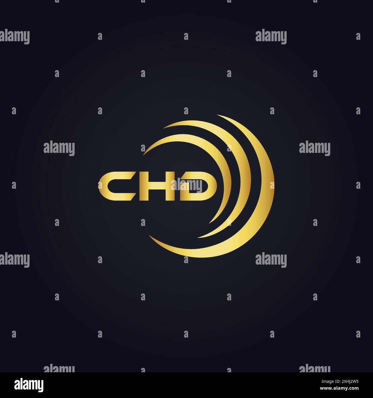 Logo CHD. CONCEPTION C H D. Lettre CHD blanche. CHD, C H d lettre logo design. Conception de logo de lettre C H d en OR, LOGO D'OR, TROIS, style. ensemble de lettres logo Illustration de Vecteur