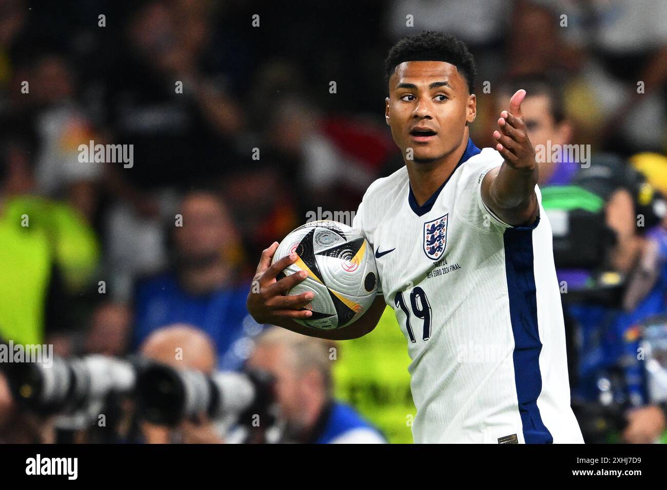 Berlin, Allemagne. 14 juillet 2024. Football, UEFA Euro 2024, Championnat d'Europe, finale, Espagne - Angleterre, Olympiastadion Berlin, Angleterre Ollie Watkins réagit. Crédit : Robert Michael/dpa/Alamy Live News Banque D'Images