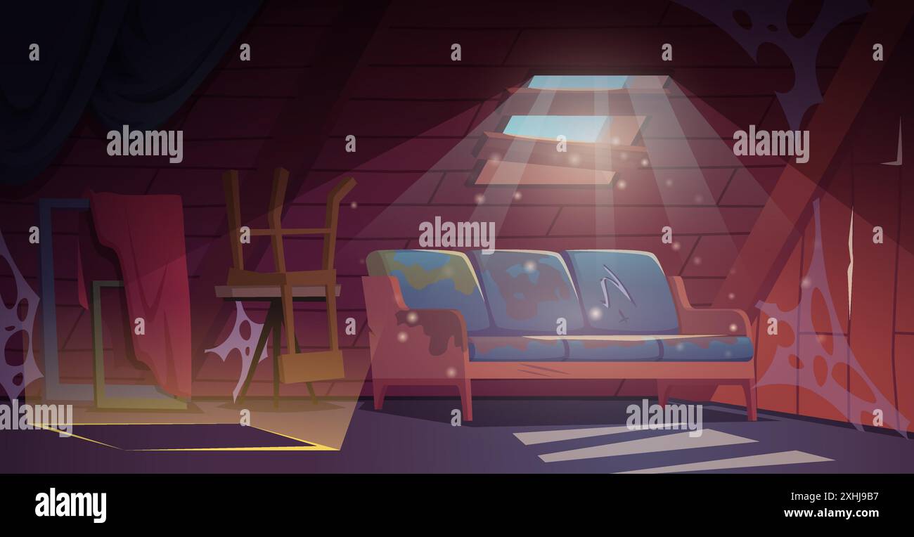 Meubles cassés. Fauteuils de canapés sales ou canapés exact vecteur collection de meubles cassés Illustration de Vecteur