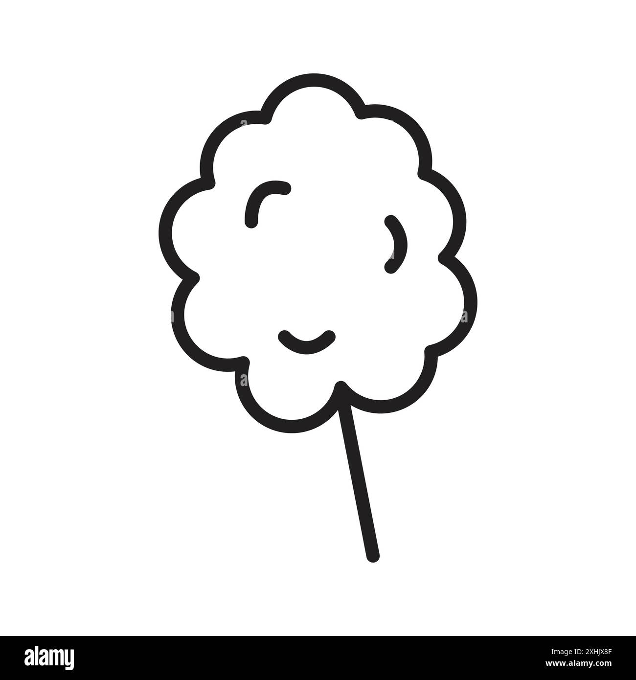 Cotton Candy Icon vecteur d'art de ligne noire en noir et blanc contour set signe de collection Illustration de Vecteur