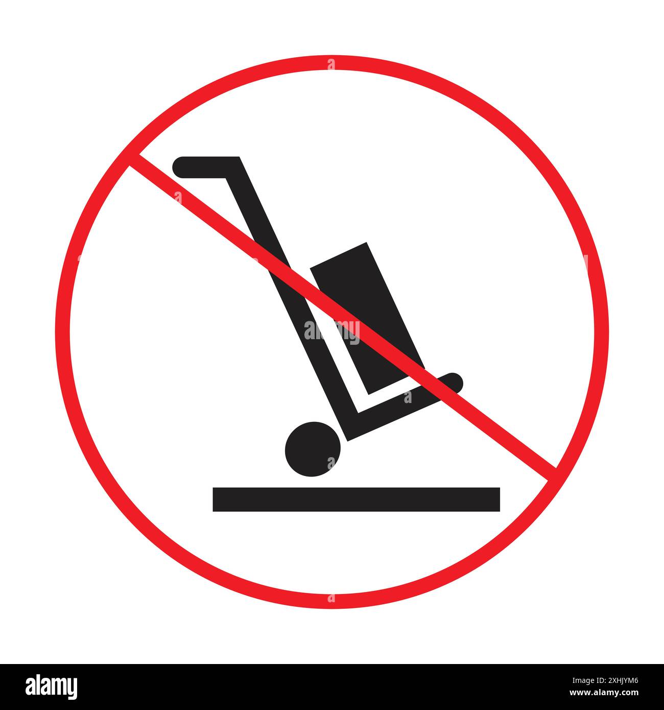 Aucun signe de camion à main vecteur d'art de ligne noire en noir et blanc contour set signe de collection Illustration de Vecteur