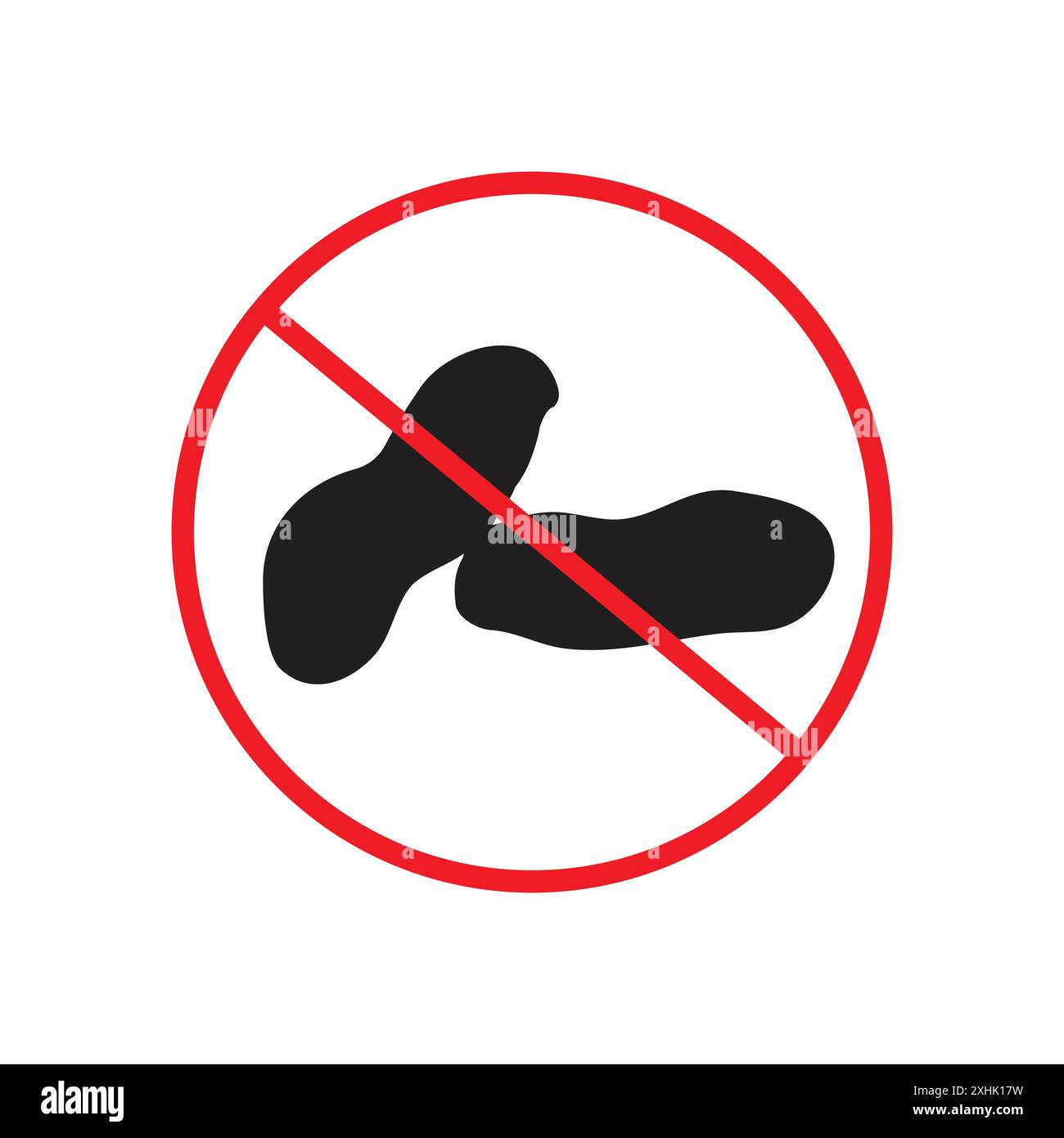 Aucun signe d'arachide vecteur d'art de ligne noire en noir et blanc contour set signe de collection Illustration de Vecteur