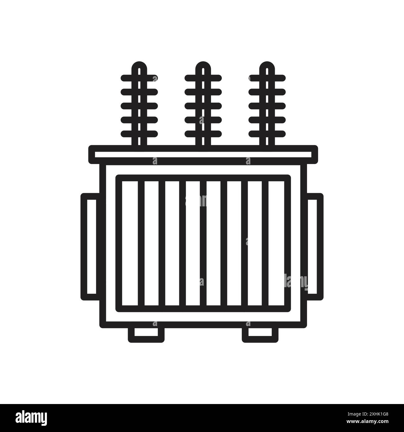 Icône de transformateur vecteur d'art de ligne noir en noir et blanc contour set signe de collection Illustration de Vecteur