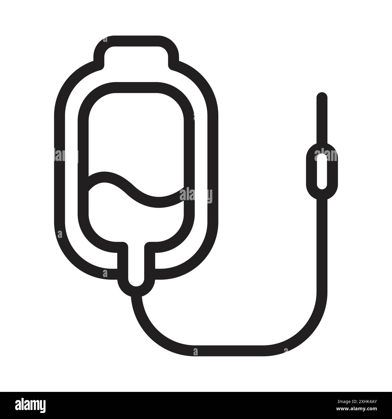 Icône de transfusion sanguine vecteur d'art de ligne noire dans le signe de collection d'ensemble de contour noir et blanc Illustration de Vecteur